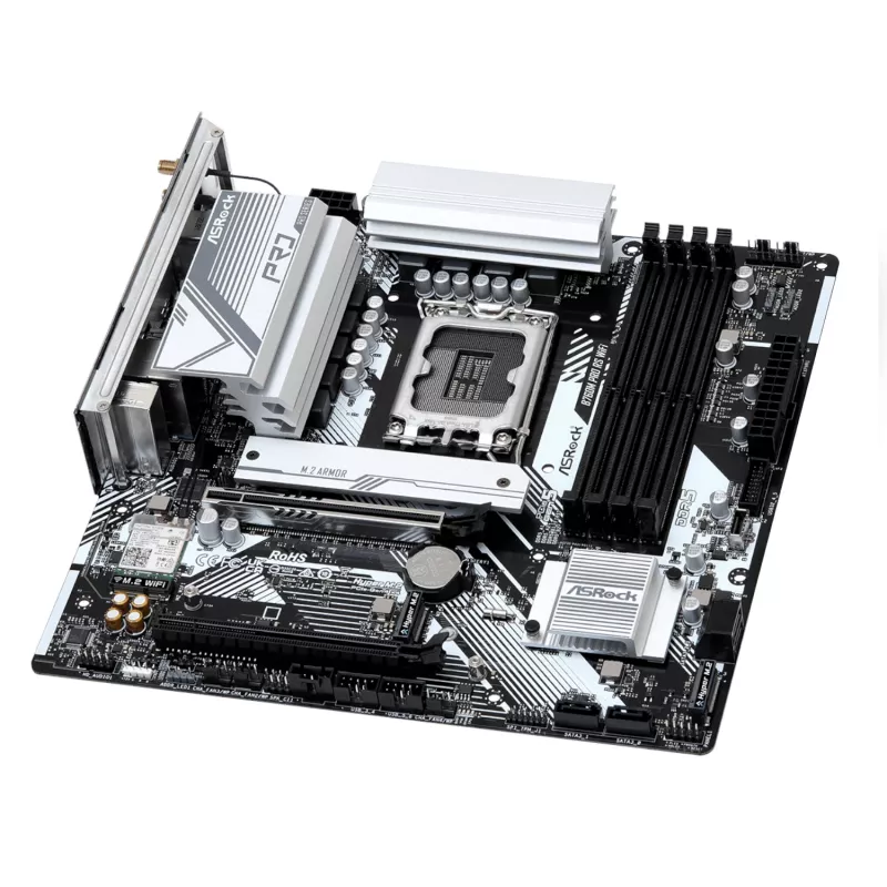 ASRock B760M Pro RS WiFi Intel LGA 1700 Micro-ATX Gaming-Motherboard