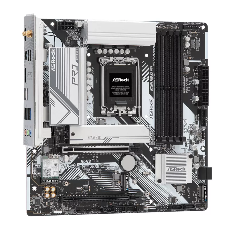 ASRock B760M Pro RS WiFi Intel LGA 1700 Micro-ATX Gaming-Motherboard
