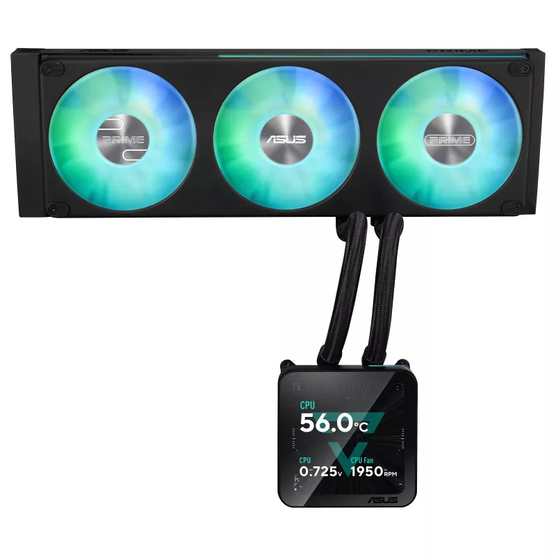 ASUS Prime SLC II 360 ARGB LCD AIO Flüssigkeits-CPU-Kühler, 360-mm-Radiator, 3 x 120-mm-ARGB-Lüfter, LGA 1851/1700/1200/115x/AM5/AM4