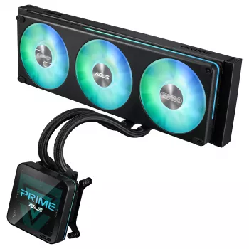 ASUS Prime SLC II 360 ARGB LCD AIO Flüssigkeits-CPU-Kühler, 360-mm-Radiator, 3 x 120-mm-ARGB-Lüfter, LGA 1851/1700/1200/115x/AM5/AM4