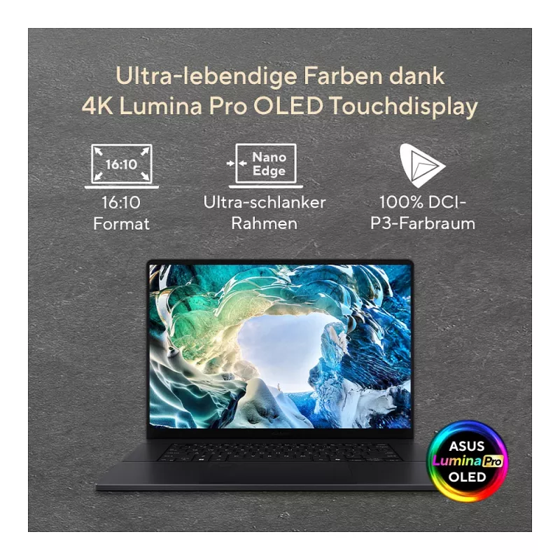 ASUS ProArt P16 (H7606WW-SE002X) AI-Laptop, 16 Zoll 4K OLED, Ryzen AI 9 HX 370, 64GB RAM, 2TB SSD, RTX 5080, Windows 11 Pro