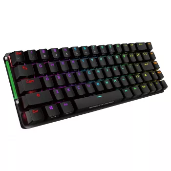 ASUS ROG Falchion NX Mechanische Gaming-Tastatur, 65% Formfaktor, ROG NX Red Switches, Kabellos/Kabelgebunden, RGB-Hintergrundbeleuchtung, Schwarz