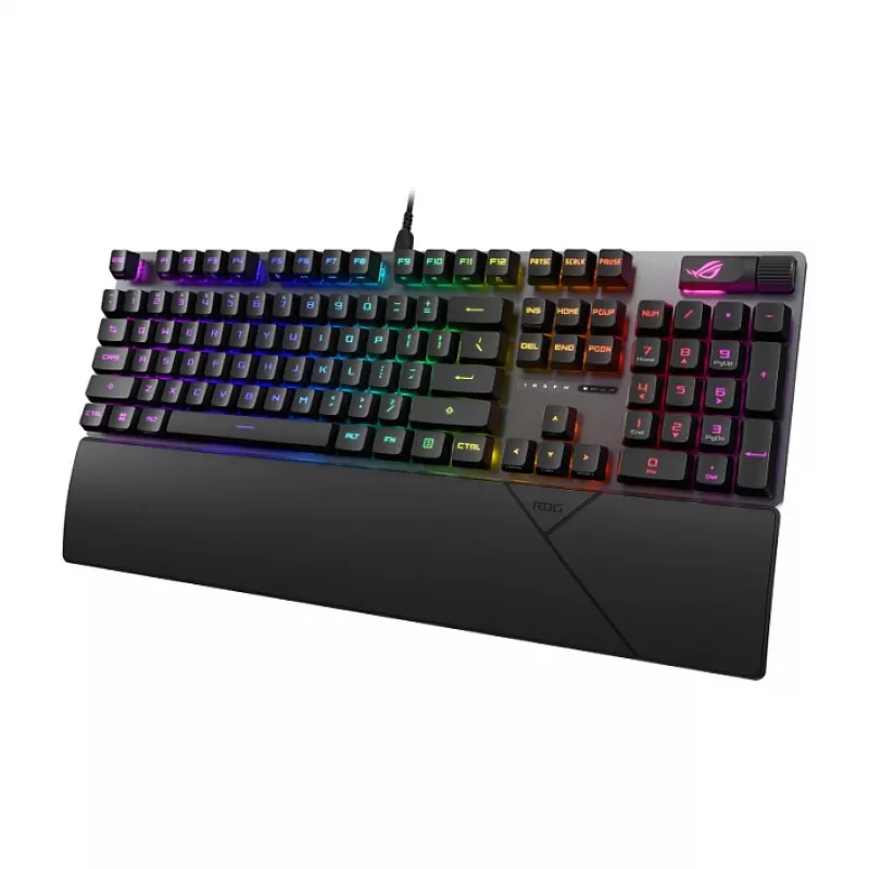 ASUS ROG Strix Scope II RX Gaming-Tastatur, Full-Size, RGB, kabelgebunden, ROG RX Red Optical Switches, Schwarz