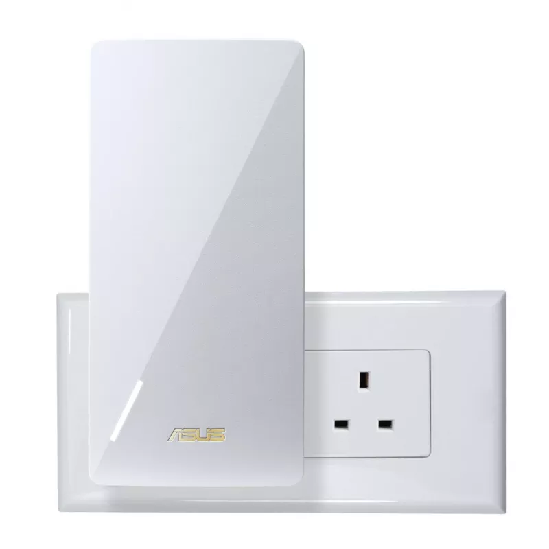 ASUS RP-BE58 Dual-Band Wi-Fi 7 Repeater, BE3456, 2,4 GHz 574 Mbit/s + 5 GHz 2882 Mbit/s, 1x Gigabit-Port, AiMesh, WPA3, Weiß