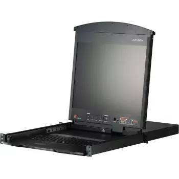ATEN KL1508AiM CH 8-Port 17 Zoll LCD Cat5e/6 KVM Over IP Switch (Dual Rail, Schweizer Tastatur)