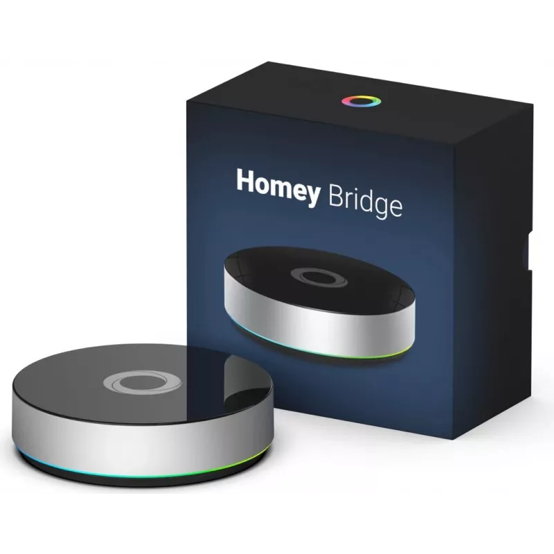 Athom Homey Bridge Smart Home Controller - Zigbee, Z-Wave, Bluetooth, Wi-Fi - Schwarz/Silber
