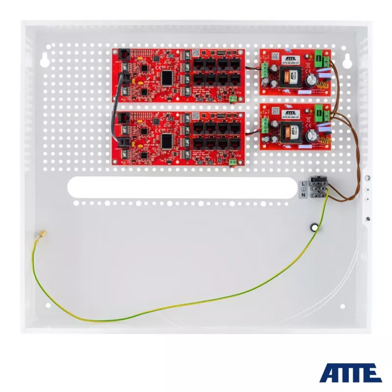 ATTE IP-16-20-H 16-Port PoE+ Switch mit 2 Gigabit Uplink, 250 W, unmanaged, Rackmontage