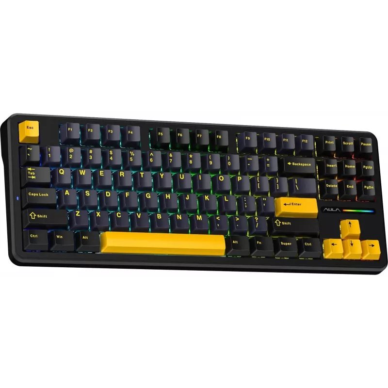 AULA Gasket F87 Thunder Black GrayWood RGB Tastatur
