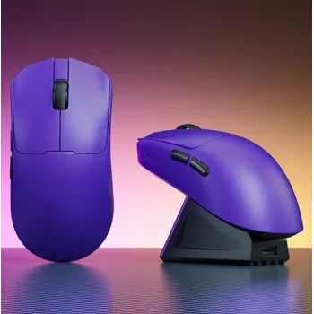 AULA LEOBOG GM3 Lila Tri-Mode Gaming-Maus mit Ladestation