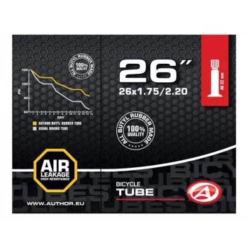 Author AT-MTB-26 AV32 26 Zoll MTB Schlauch mit Schrader-Ventil, 32 mm, Butyl, ETRTO 44/54-559