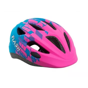 Author Flash Inmold X8 Kinderfahrradhelm, Pink/Blau, 47-51 cm, Dial-Fit, 10 Belüftungsöffnungen