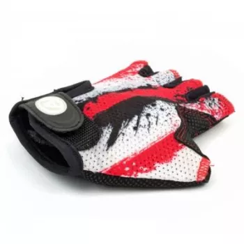 Author Junior X6 Fahrradhandschuhe, kurze Finger, M, Rot/Weiß/Schwarz
