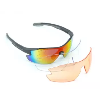 Author Vision LX S!BRIGHT Orange 65 & BlueRevo 13 Sportsonnenbrille (Grau-Matt)