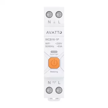 AVATTO WCB16 Smart WiFi Leitungsschutzschalter 1P 16A 230V DIN-Schiene Energieüberwachung