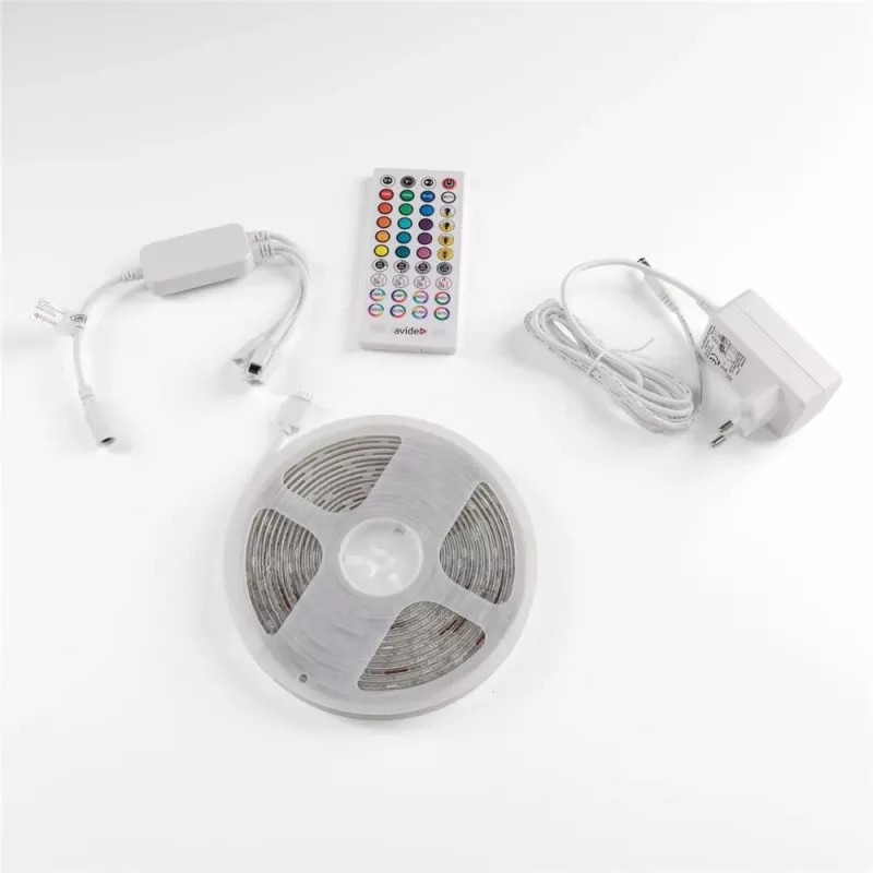 Avide LED Strip Blister 12V 16W RGB 5m mit IR-Fernbedienung