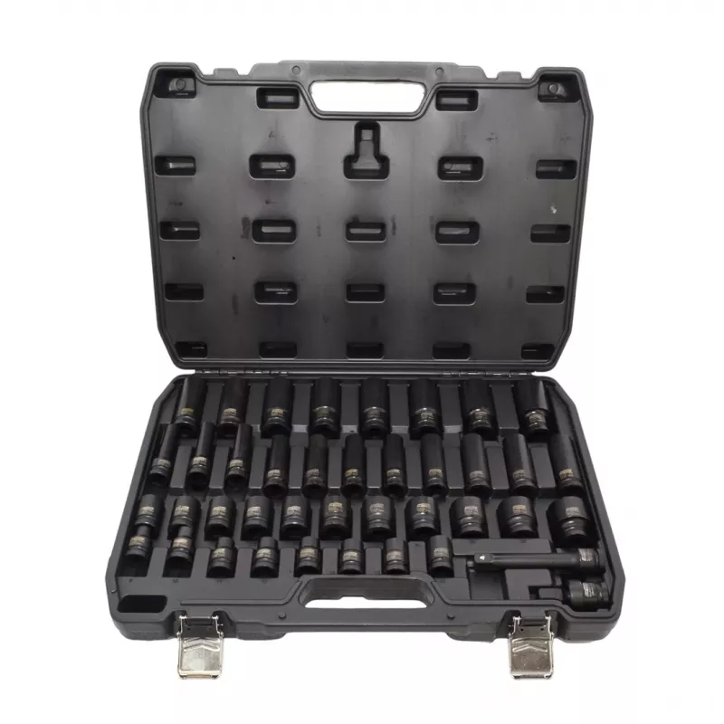 AWTOOLS 1/2 inch Impact Socket Set 40-teilig kurz und lang Black Line