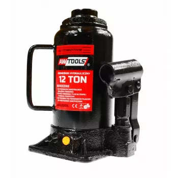 AWTOOLS 12 Tonnen Hydraulischer Flaschenheber, 217-405 mm Hubbereich, Schwerlaststahl, Rot/Schwarz