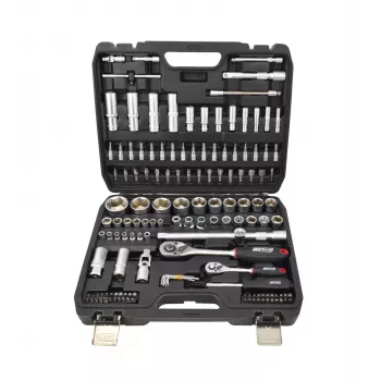 AWTOOLS 144-teiliger Steckschlüsselsatz 1/2 inch & 1/4 inch Antrieb Black Line