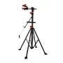 AWTOOLS 30kg Fahrrad-Reparaturständer mit 360° drehbarer Klemme, klappbarem Stativ, Werkzeugablage, höhenverstellbar 107-190cm, Schwarz/Rot