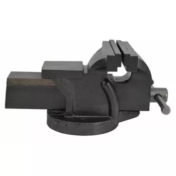AWTOOLS AW24203 Schraubstock mit Schwenkfuß, 100 mm Spannbreite, Gusseisen, Blau