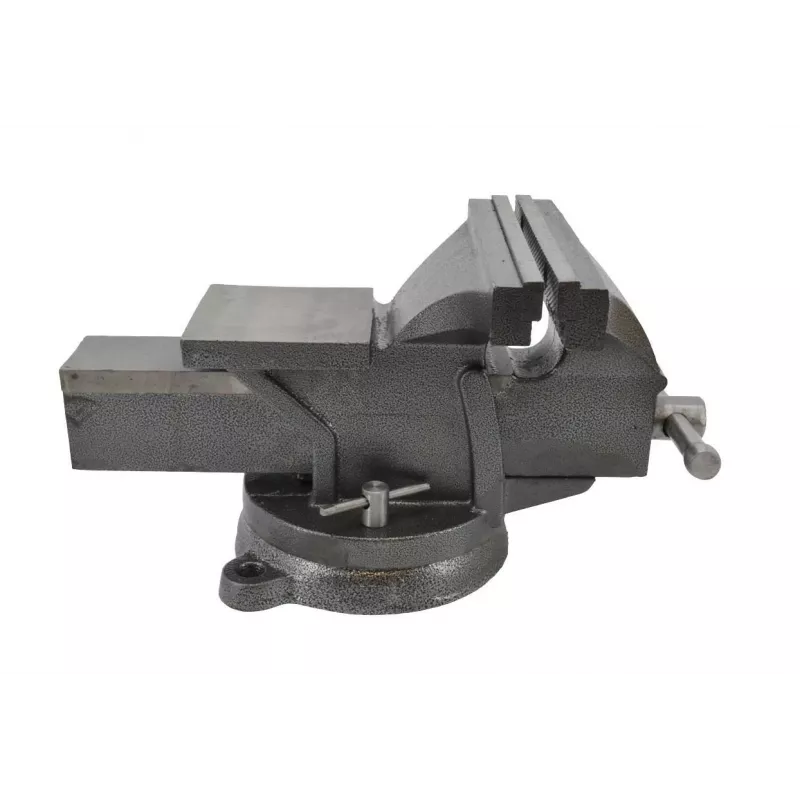 AWTOOLS AW24207 Schraubstock mit Drehfuß 100mm Gusseisen mit Amboss