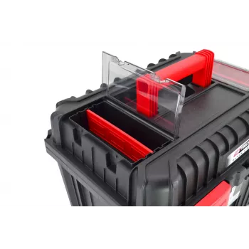 AWTOOLS AW30533BL 12-Fach Werkzeug-Organizer-Box mit transparentem Deckel, Schwarz