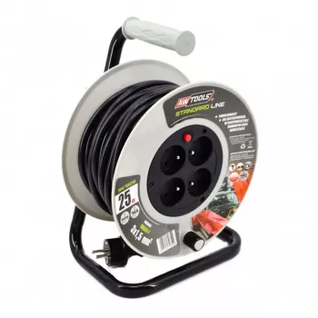 AWTOOLS AW70217 Verlängerungskabel 25m 4 Steckdosen IP44 3680W