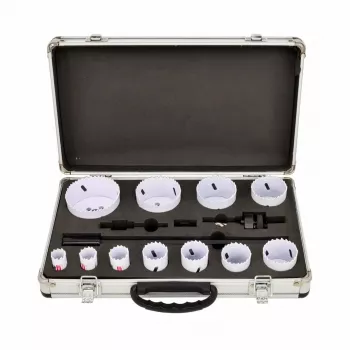 AWTOOLS Bimetal-Lochsägen-Set 19-76 mm 15-teilig BLACK LINE Metallkoffer