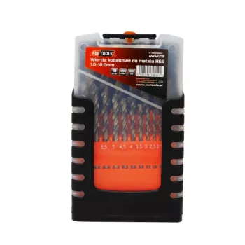 AWTOOLS Cobalt Metallbohrer-Set 19-teilig 1,0-10,0 mm HSS-Co M35 DIN 338
