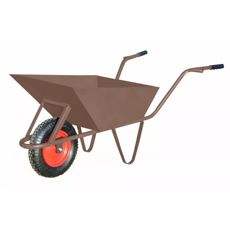 AWTOOLS Bau-Schubkarre 85L 1,5mm Braun mit Radabdeckung