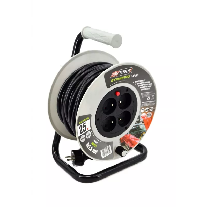 AWTOOLS Verlängerungskabeltrommel Standard 25m 3x1,5mm 16A / 3680W