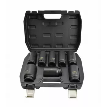 AWTOOLS Impact Socket Set 3/4 inch 8-Piece Deep Long 24-38mm Black Line