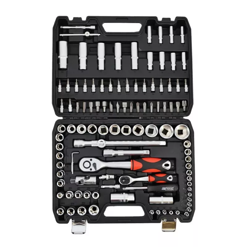 AWTOOLS Wrench Set 108-Piece 1/2 inch & 1/4 inch Drive Black Line