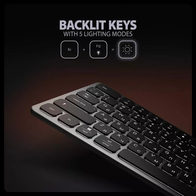 AXAGON HMC-KB-CRL USB-C Tastatur mit 9-in-1 Hub, HDMI 4K, PD 100W, Gigabit Ethernet, Kartenleser, Schwarz