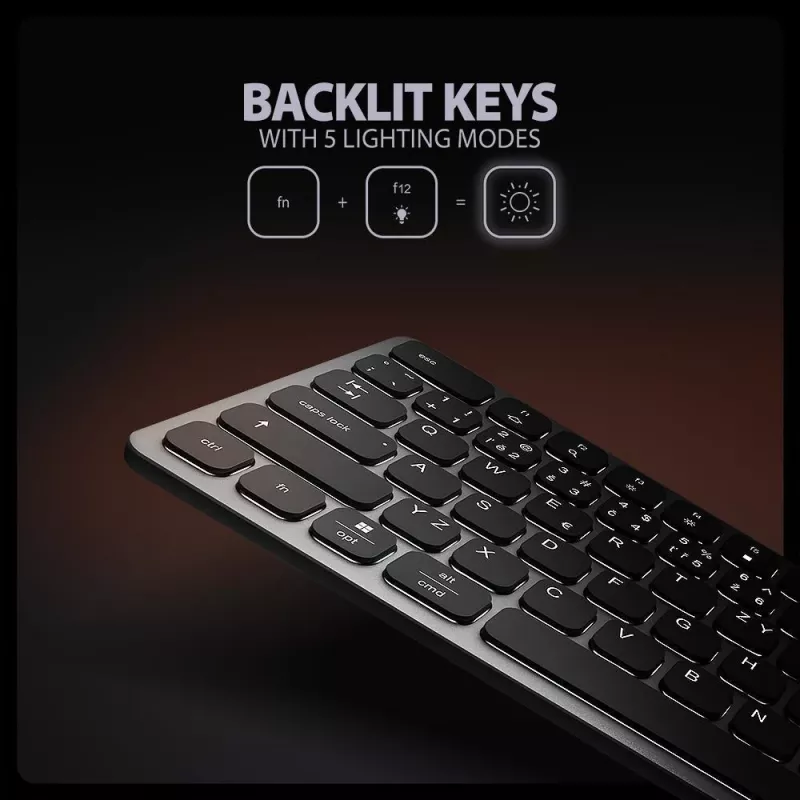 AXAGON HMC-KB-US USB-C Tastatur mit 9-in-1 Hub, US QWERTY, 4K HDMI, Gigabit LAN, Kartenleser, 0,6 m