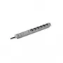 Bachmann 691689 19-Zoll-1U-Rack-Steckdosenleiste mit 6 Schuko-Steckdosen, Überspannungsschutz und Netzfilter, Grau