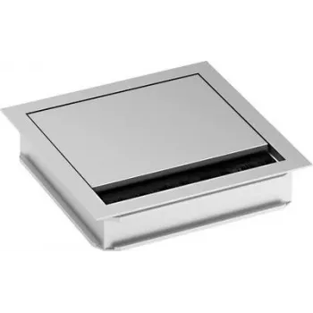 BACHMANN Aluminium quadratische Kabeldurchführung, silber eloxiert, 80x80mm, Bürstendichtung, zum Einlegen, 930 Serie 5073741