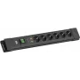 Bachmann CONNECTUS 6-fach Steckdosenleiste mit Überspannungsschutz und Schalter, 2m Kabel, Schwarz BM005911