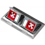 BACHMANN Mini Floor Box 2x3M – Doppelte Tisch- und Bodenbox für 45x45-mm-Module, Klappdeckel, Grau