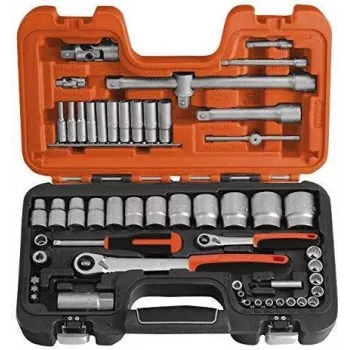 BAHCO S560 56-teiliger Steckschlüssel- und Bit-Satz mit 1/4 Zoll & 1/2 Zoll Antrieb, Ratschen, Verlängerungen und Koffer