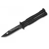 Balisong Butterfly Messer K25 02131 Schwarz 440 Edelstahl Clip-Point-Klinge Aluminiumgriff