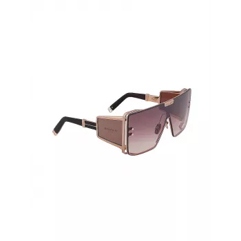 Balmain BPS-102M-146 Unisex Sonnenbrille - Schwarz mit Goldtönen, Grau getönt, 61/14/145 mm
