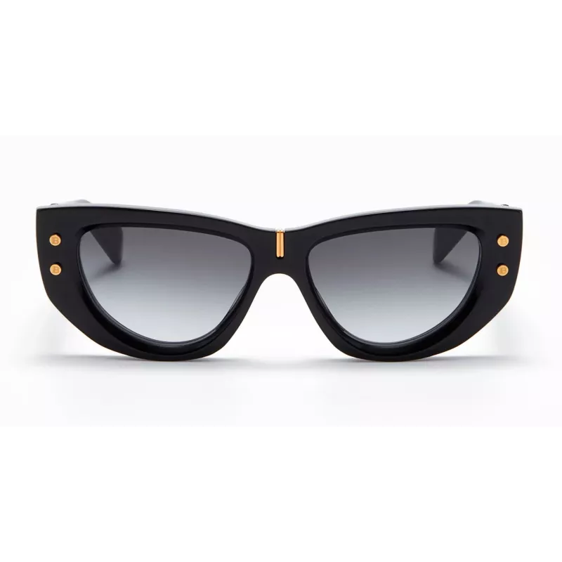 Balmain BPS-151A-55 Damen-Sonnenbrille Schwarz Acetat Grau Polycarbonat-Glas 55 mm