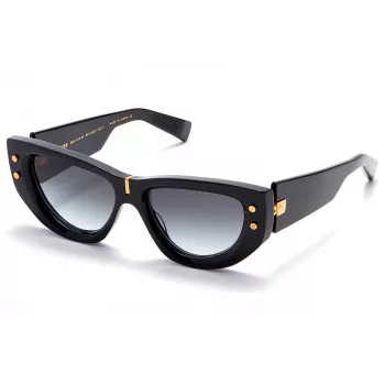 Balmain BPS-151A-55 Damen-Sonnenbrille Schwarz Acetat Grau Polycarbonat-Glas 55 mm