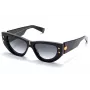 Balmain BPS-151A-55 Damen-Sonnenbrille Schwarz Acetat Grau Polycarbonat-Glas 55 mm