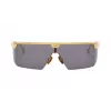 BALMAIN Unisex Sonnenbrille BPS-147A-142 Schwarzer Acetatrahmen eckig graue Nylongläser 43/27/147 mm