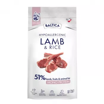 BALTICA NUTRACEUTIC Hypoallergenes Lamm & Reis Trockenfutter für Hunde extra kleiner & kleiner Rassen, 3 kg
