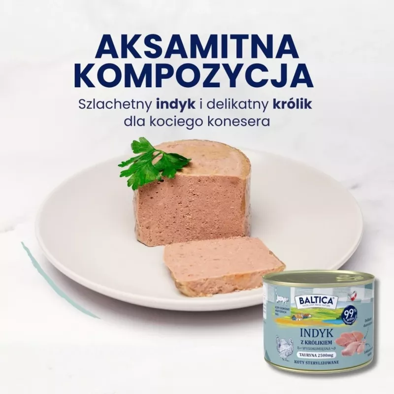 BALTICA Smaki Regionów Adult Katzenfutter Nassfutter Truthahn mit Kaninchen 185g Dose