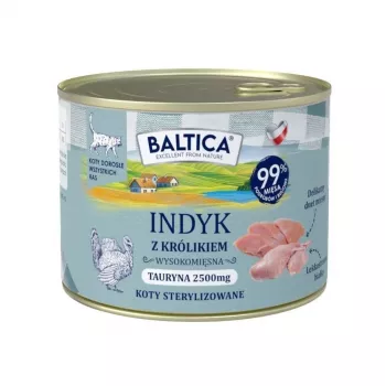 BALTICA Smaki Regionów Adult Katzenfutter Nassfutter Truthahn mit Kaninchen 185g Dose