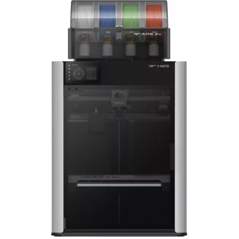 Bambu Lab H2S Combo 3D-Drucker mit AMS, 256x256x256mm, 500mm/s, vollständig geschlossen, Schwarz